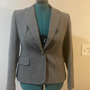 Evan Picone Vintage 80s Gray Tweed Wool Blazer/Jacket Size 12